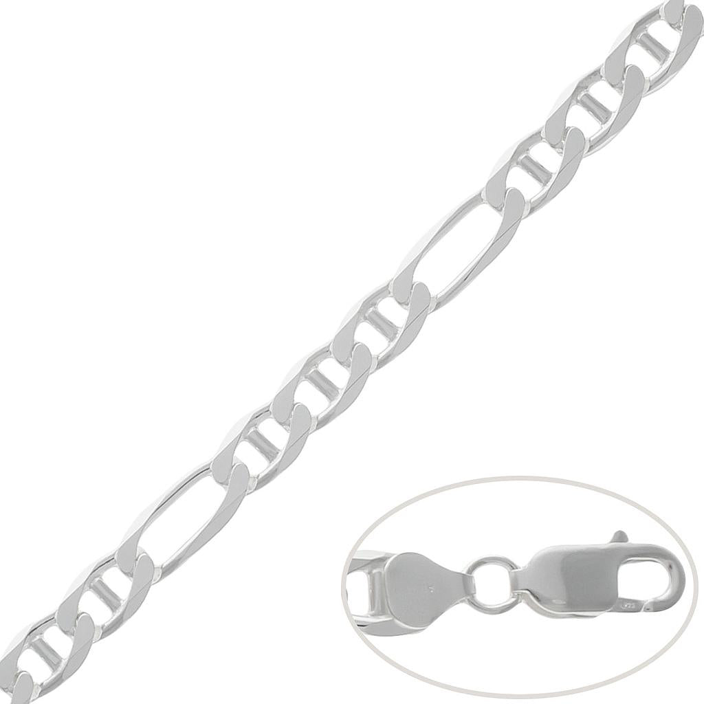 Cadena Plata de Primera Ley ANCLA COMBINADA 8 mm