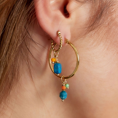 Pendientes de Acero Inoxidable Chapado en Oro BLUE