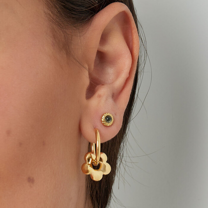 Pendientes de Acero Inoxidable Chapado en Oro CARE