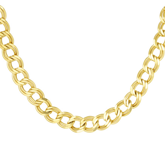 Collar de Acero Inoxidable Chapado en Oro LINK