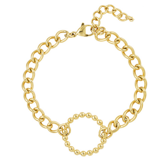 Pulsera de Acero Inoxidable Chapado en Oro ROND