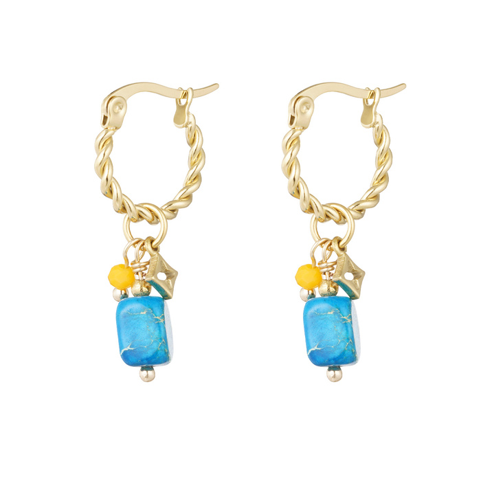 Pendientes de Acero Inoxidable Chapado en Oro BLUE