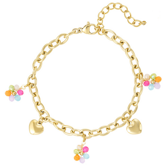 Pulsera de Acero Inoxidable Chapado en Oro FUN