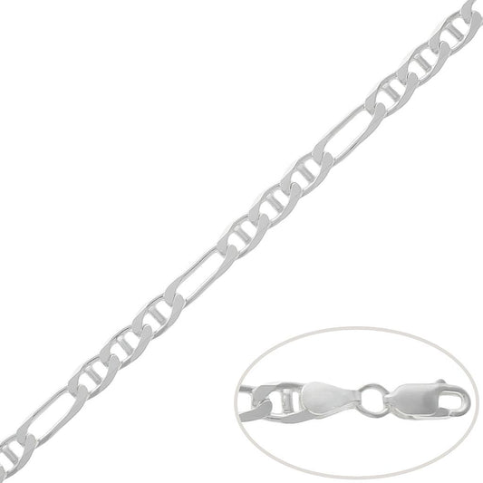 Cadena Plata de Primera Ley ANCLA COMBINADA 6 mm
