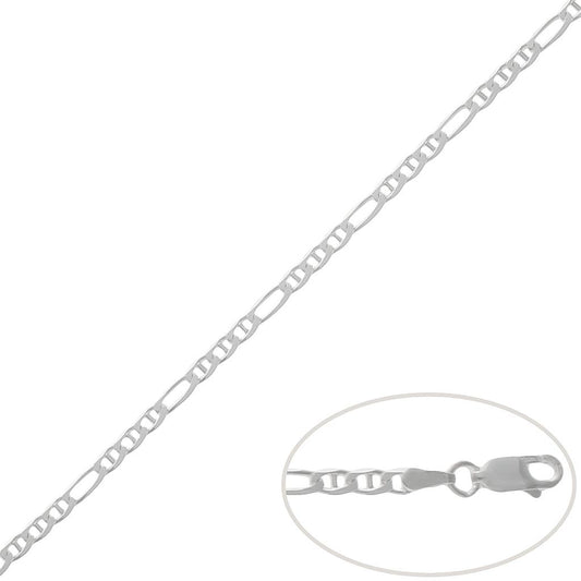 Cadena Plata de Primera Ley ANCLA COMBINADA 3 mm