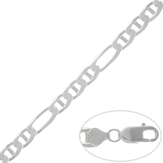 Cadena Plata de Primera Ley ANCLA COMBINADA 8 mm
